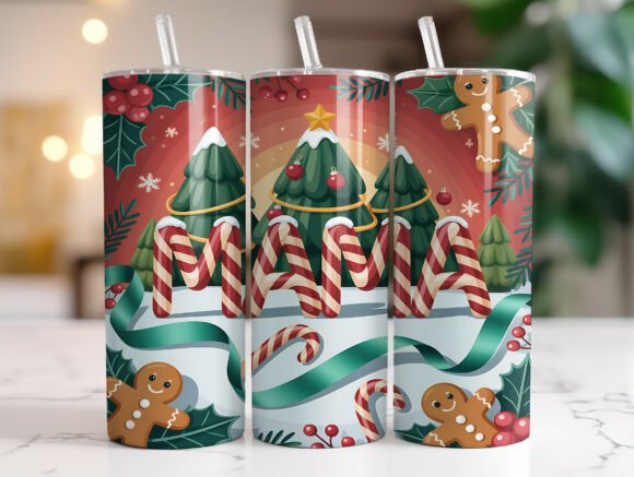 20oz Christmas Mama Skinny Tumbler Wrap