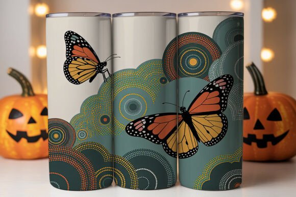 Butterfly Aboriginal Dot Art Tumbler