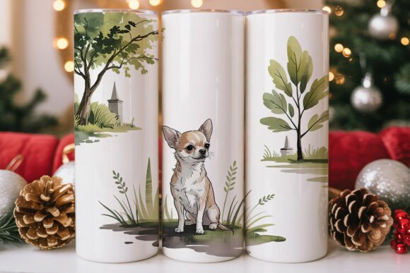 Chihuahua Dog Watercolor 20oz Tumbler