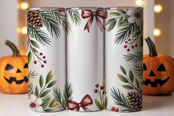 Christmas Floral Tumbler Wrap