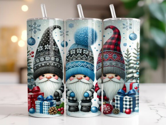 Cute Christmas Gnomes Tumbler Wrap Design Review