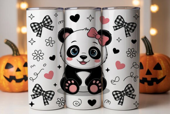 Cute Emo Panda Tumbler Wrap