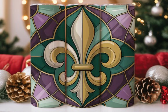 Fleur-de-lis Stained Glass Tumbler Wrap Design Review