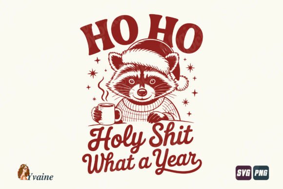 Funny Christmas SVG Raccoon What a Year