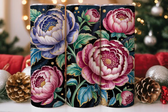 Gold Foil Floral 20oz Tumbler Wrap