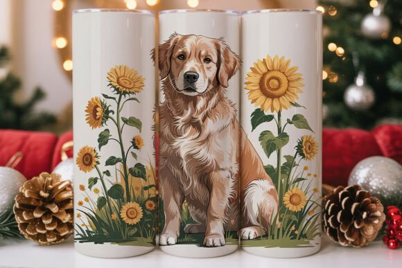Golden Retriever Sunflower Tumbler Wrap Design Review