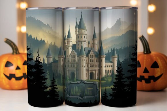 Misty Castle Tumbler Wrap PNG Review