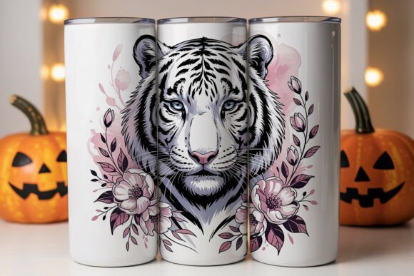 Mystical White Tiger Tumbler Wrap