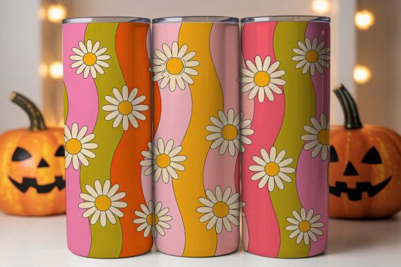 Retro Groovy Daisy Tumbler Wrap