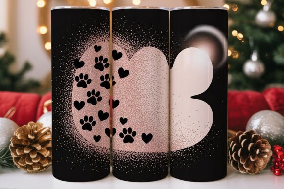 Rose Gold Paw Print Tumbler Wrap
