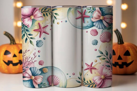 Seashell Starfish Bow 20oz Tumbler Wrap