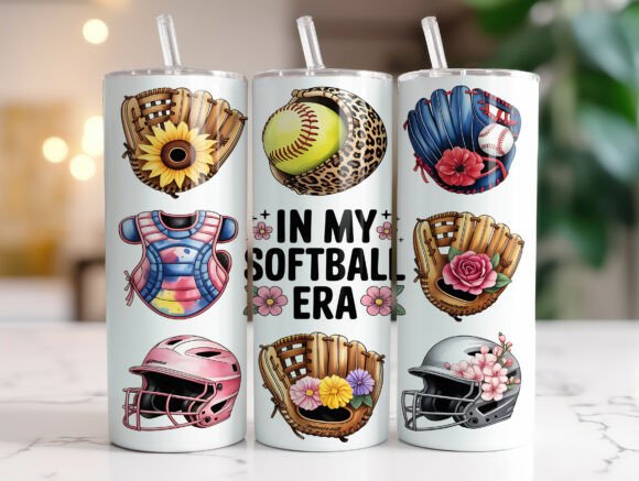 Softball 20oz Tumbler Wrap Sublimation
