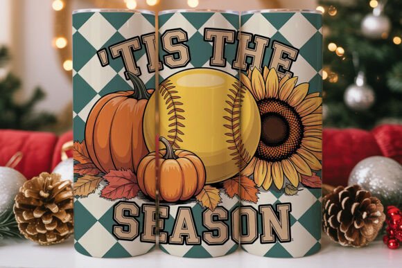 Softball Fall Tumbler Wrap PNG