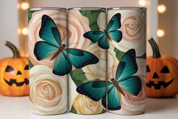 Teal Butterfly Rose Tumbler Wrap Review