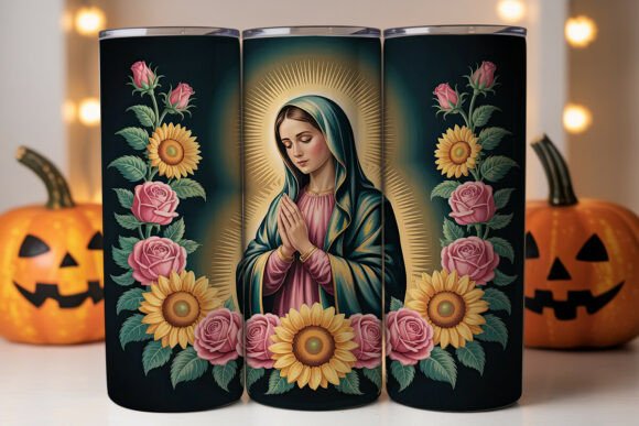 Virgin Mary Sunflower Tumbler Wrap