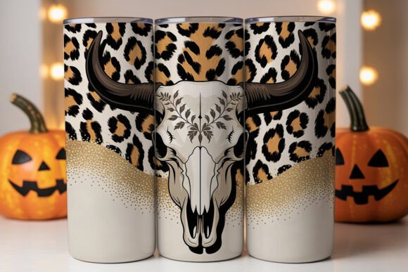 Western Boho Bull Skull Tumbler Wrap