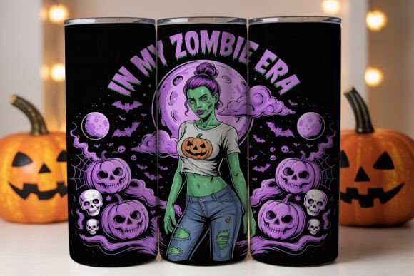 Zombie Girl Halloween Tumbler Wrap